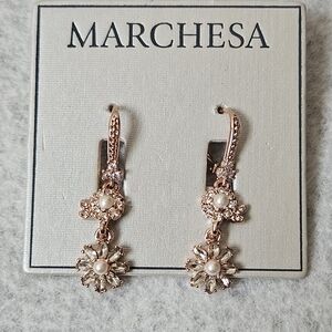 Marchesa flower Crystal Drop Earrings